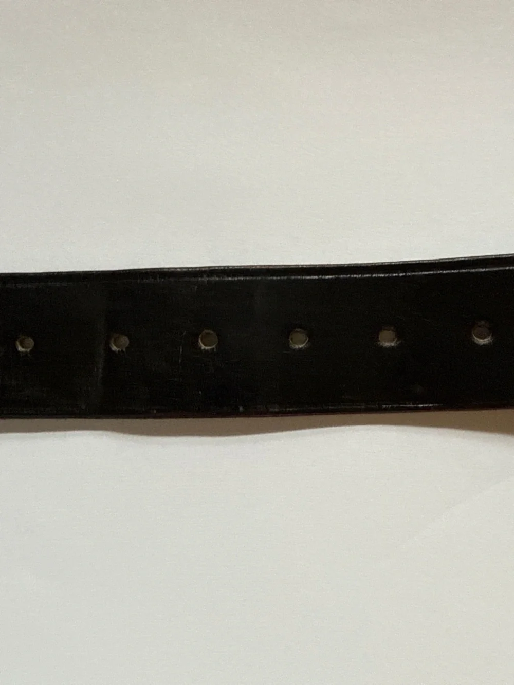 Vintage 90s Black Leather Belt with Hand Forged Square Brass Buckle